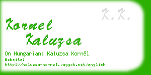 kornel kaluzsa business card